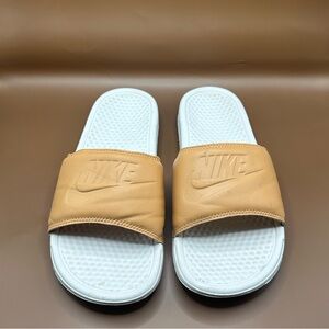 Nike Benassi Slides in Vachetta Leather